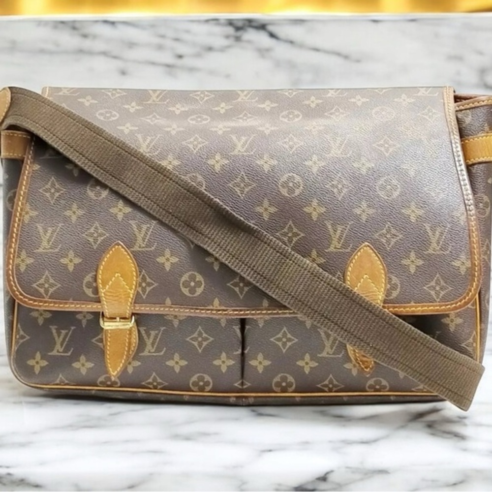 Louis Vuitton LV Shoulder Bag Gibeciere GM Brown Monogram 4511485 mint condition